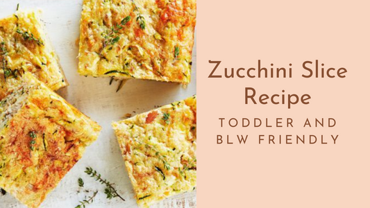 Baby lead weaning recipe, toddler snack idea, zucchini slice