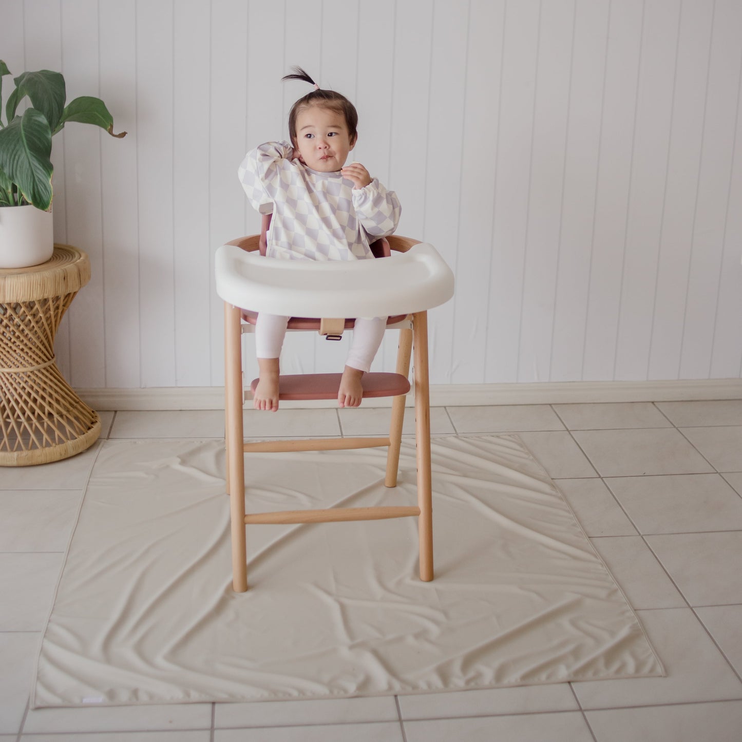 Ellie Bub neutral colour messy mat under high chair